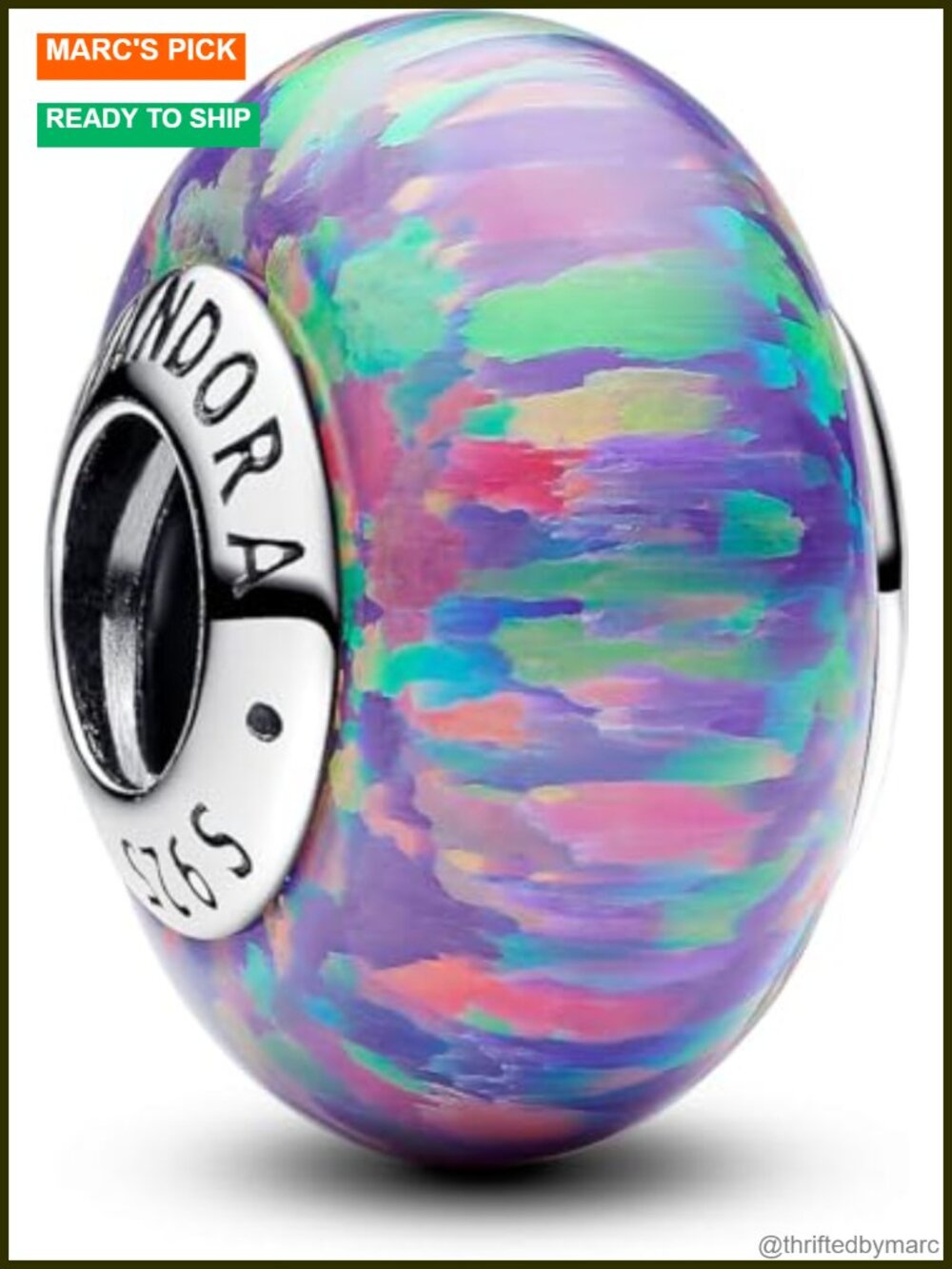 Pandora Opalescent Purple Charm Bead Bracelet Jewelry